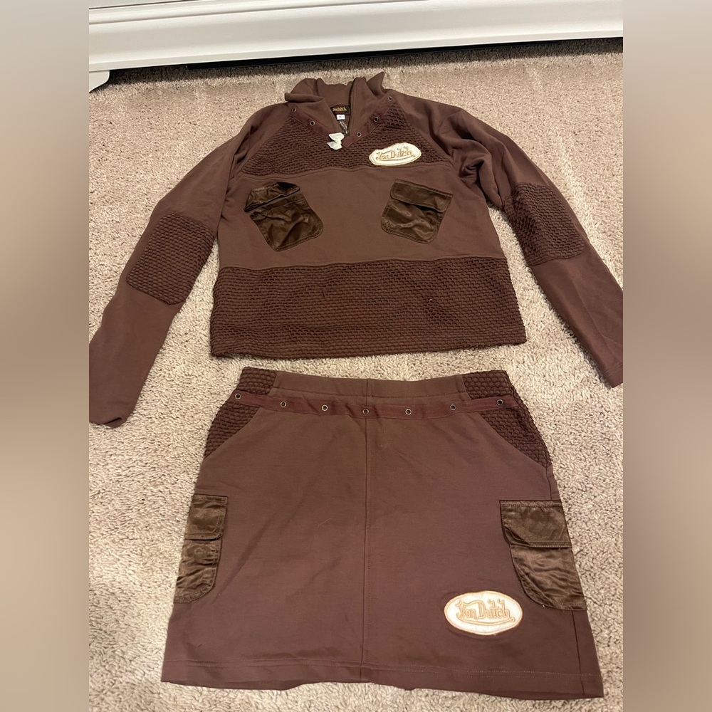 VON DUTCH Y2K VINTAGE 2 piece set SKIRT AND TOP L NEW Y2K